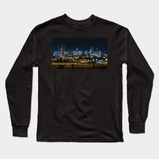 Denver Colorado Skyline at Night Long Sleeve T-Shirt